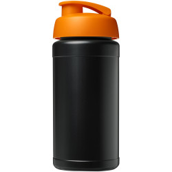 Bouteille publicitaire de sport Baseline de 500 ml recyclée avec couvercle rabattable fabriqué en Europe