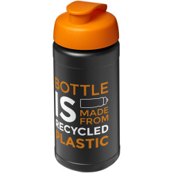 Bouteille publicitaire de sport Baseline de 500 ml recyclée avec couvercle rabattable fabriqué en Europe