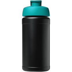 Bouteille publicitaire de sport Baseline de 500 ml recyclée avec couvercle rabattable fabriqué en Europe