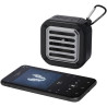 Haut-parleur publicitaire solaire Bluetooth® Solo de 3 W IPX5 en plastique recyclé certifié RCS avec mousqueton