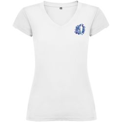 T-shirt publicitaire Victoria à col en V et manches courtes pour femme