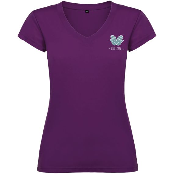 T-shirt publicitaire Victoria à col en V et manches courtes pour femme T-shirt publicitaire Victoria à col en V et manches courtes pour femme