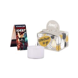 Coffret personnalisé avec mini feu de camp bougie et allumette