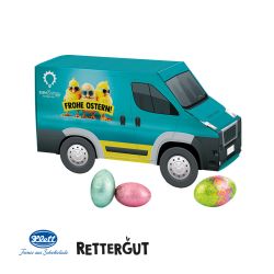 Camion, Vanpublicitaire personnalisable fabriqué en Europe avec œufs de pâques en chocolat