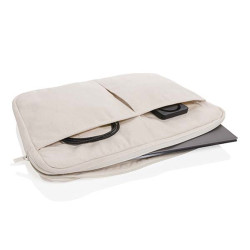 Pochette publicitaire ordinateur 15,6'' en coton recyclé AWARE™ Laluka