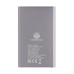 Powerbank publicitaire 4000mAh en plastique recyclé/aluminium RCS