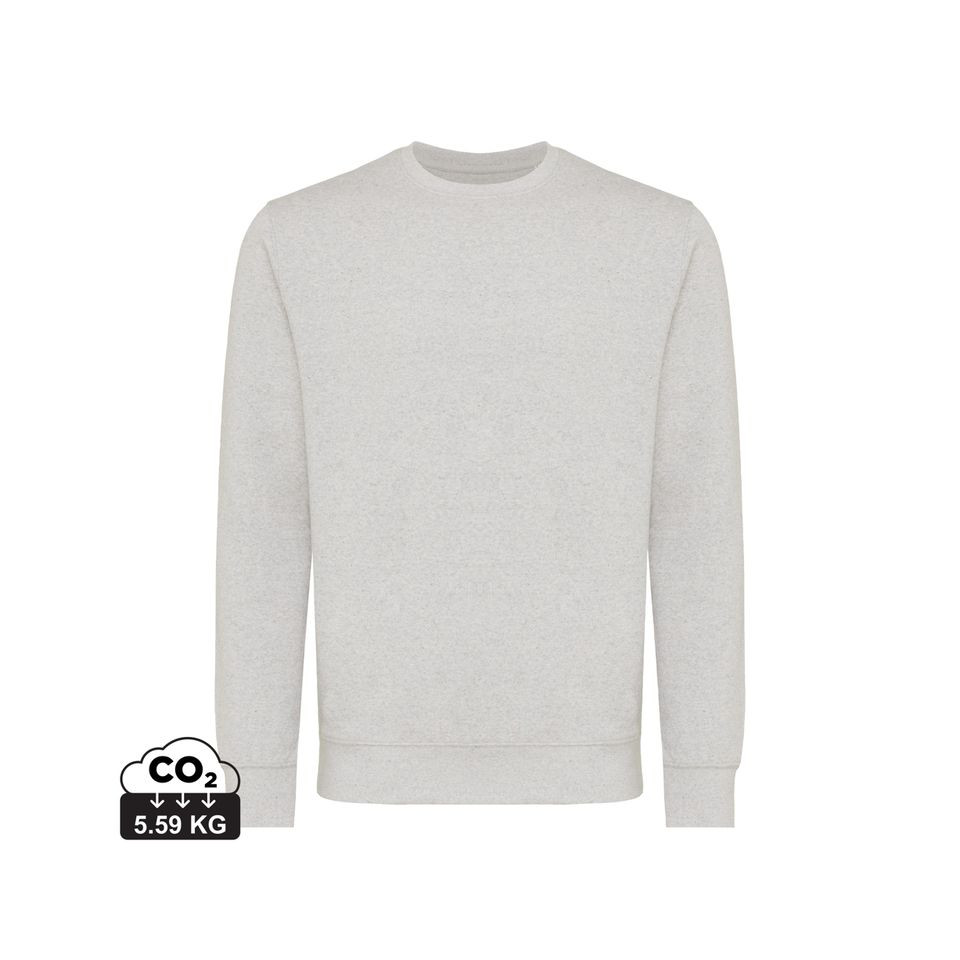Sweater publicitaire à col rond léger en coton recyclé Iqoniq Etosha