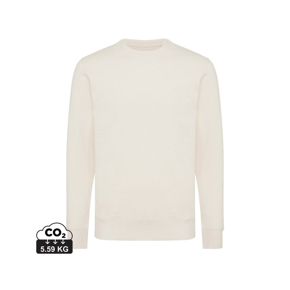 Sweater publicitaire à col rond léger en coton recyclé Iqoniq Etosha