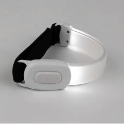 Bracelet publicitaire lumineux blanc rechargeable