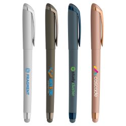 Stylo publicitaire Goldstar® Phoenix Softy avec stylet Gazelle Monochrome Métallique 