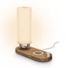 Lampe et chargeur induction personnalisée effet bois 15W