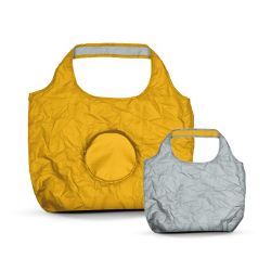 Grand sac shopping personnalisé pliable réversible en RPET