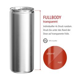 Canette personnalisable aluminium Energy drink 100 % recyclable250 ml Fabriqué en Europe