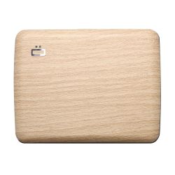 Porte cartes personnalisé RFID Aluminium imprimé aspect bois OGON Smart Case V2 grand modèle