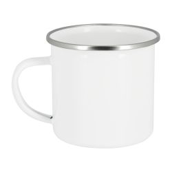Mug Vintage acier inoxydable blanc personnalisé quadri Express