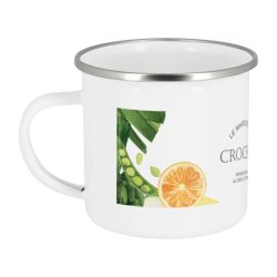 Mug Vintage acier inoxydable blanc personnalisé quadri Express