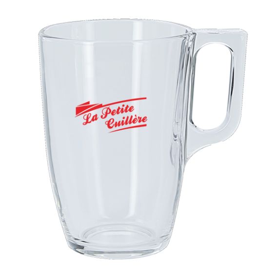 Mug publicitaire en verre trempé 40 cl fabriqué en France