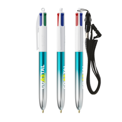 Stylo BIC 4 couleurs personnalisé fabriqué en France SHINE BICOLOR