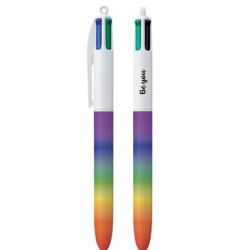 Stylo BIC 4 couleurs personnailsé arc en ciel Rainbow fabriqué en France