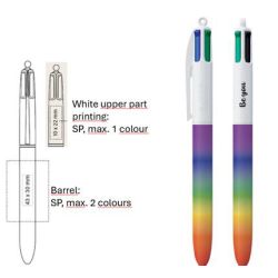 Stylo BIC 4 couleurs personnalisé arc en ciel Rainbow fabriqué en France