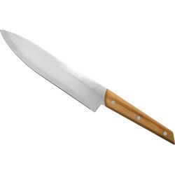 Planche à découper publicitaire en bambou aiguiseur 'Takeita' couteau chef 'Alta'