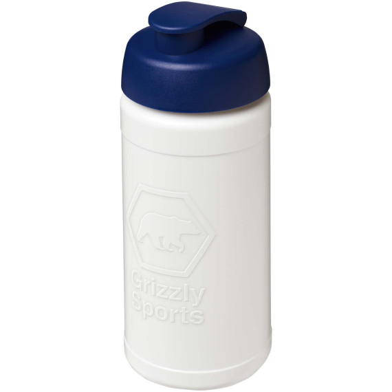 Bouteille publicitaire de sport Baseline Rise de 500 ml recyclée avec couvercle rabattable