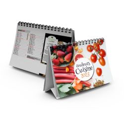 Calendrier personnalisé fabriqué en France de bureau Mes petites recettes 13 feuillets