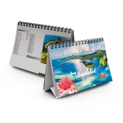 Calendrier publicitaire fabriqué en France de bureau Mayotte 13 feuillets