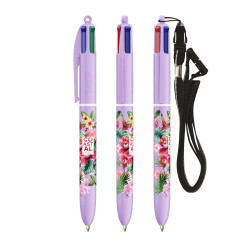 Stylo BIC 4 couleurs personnalisé fabriqué en France PASTEL