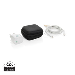 Set publicitaire de 2 chargeurs 20W en PET recyclé RCS Boost Set publicitaire de 2 chargeurs 20W en PET recyclé RCS Boost