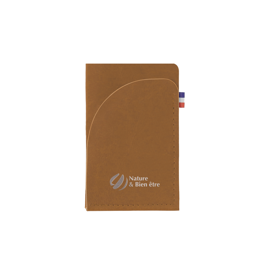 Porte-cartes grises personnalisé fabriqué en France en cuir végétal