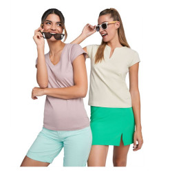 T-shirt publicitaire Victoria à col en V et manches courtes pour femme Roly T-shirt publicitaire Victoria à col en V et manches courtes pour femme Roly