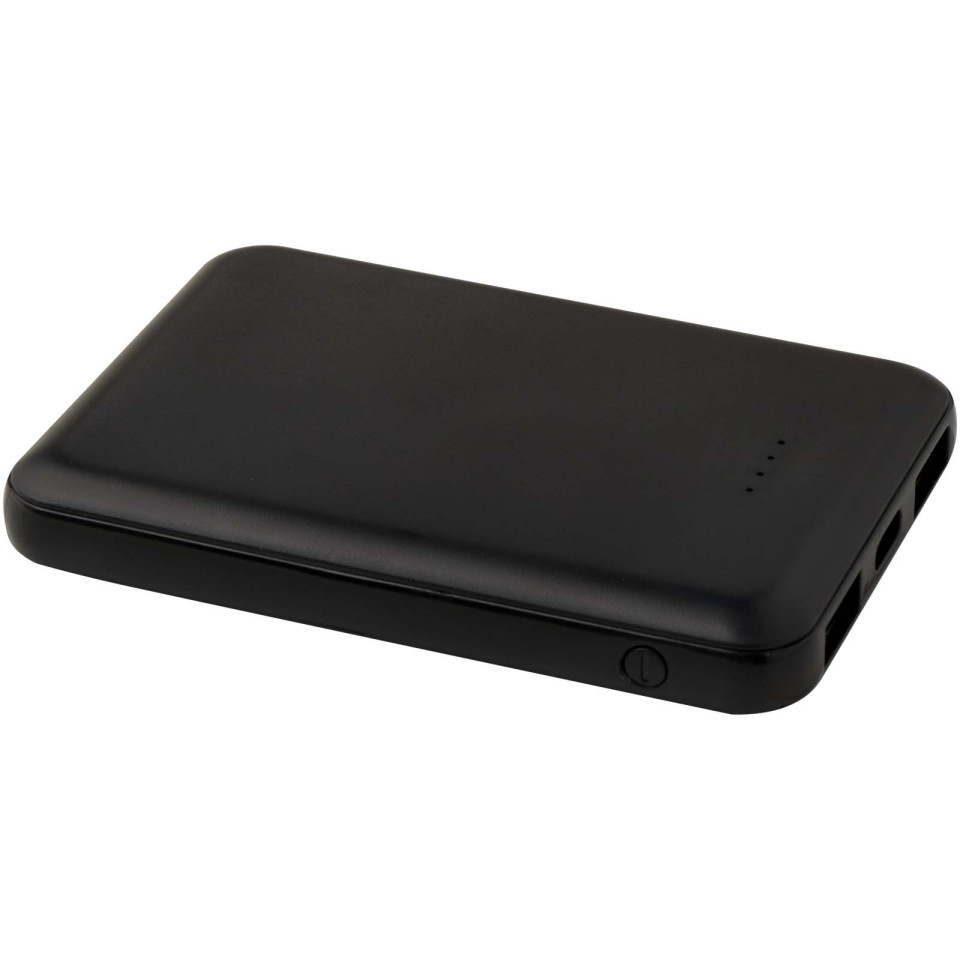 Batterie publicitaire de secours en plastique recyclé Asama type-C de 5 000 mAh Batterie publicitaire de secours en plastique recyclé Asama type-C de 5 000 mAh