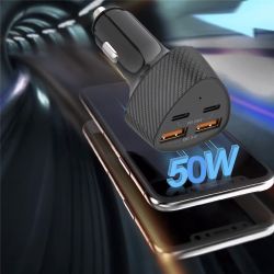 Chargeur publicitaire Allume Cigare USB et USB-C Ultra-rapide 37W Akashi Chargeur publicitaire Allume Cigare USB et USB-C Ultra-rapide 37W Akashi