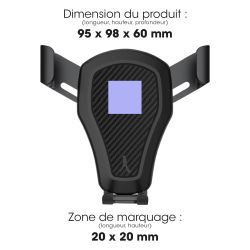 Support publicitaire de Téléphone Gravité pour Voiture avec Fixation Grille d'Aération, Orientable à 360 Akashi Support publicitaire de Téléphone Gravité pour Voiture avec Fixation Grille d'Aération, Orientable à 360 Akashi
