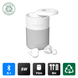 Combo publicitaire ecouteurs et enceinte 5w sans fil Combo publicitaire ecouteurs et enceinte 5w sans fil
