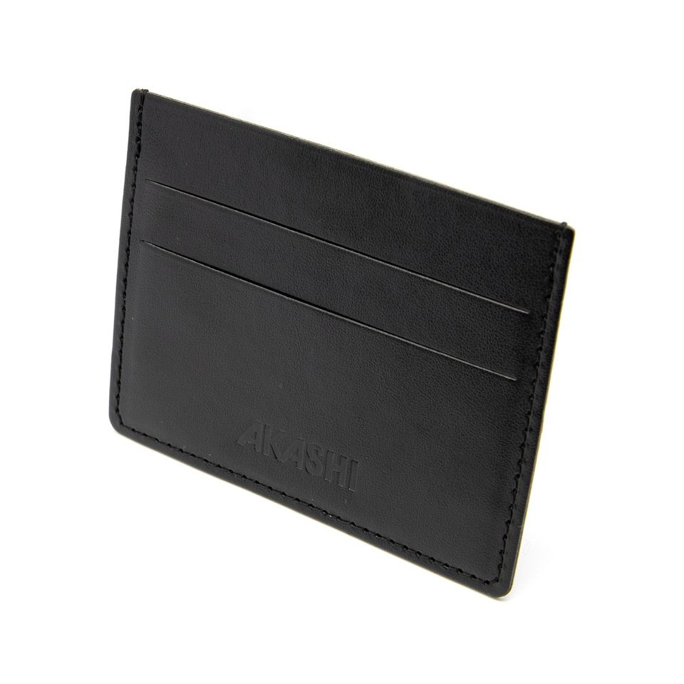 Porte-cartes publicitaire horizontal avec ou sans Anti-RFID en simili-cuir lisse fabriqué en Europe 10,3 x 7,3 x 0,4 cm Akashi