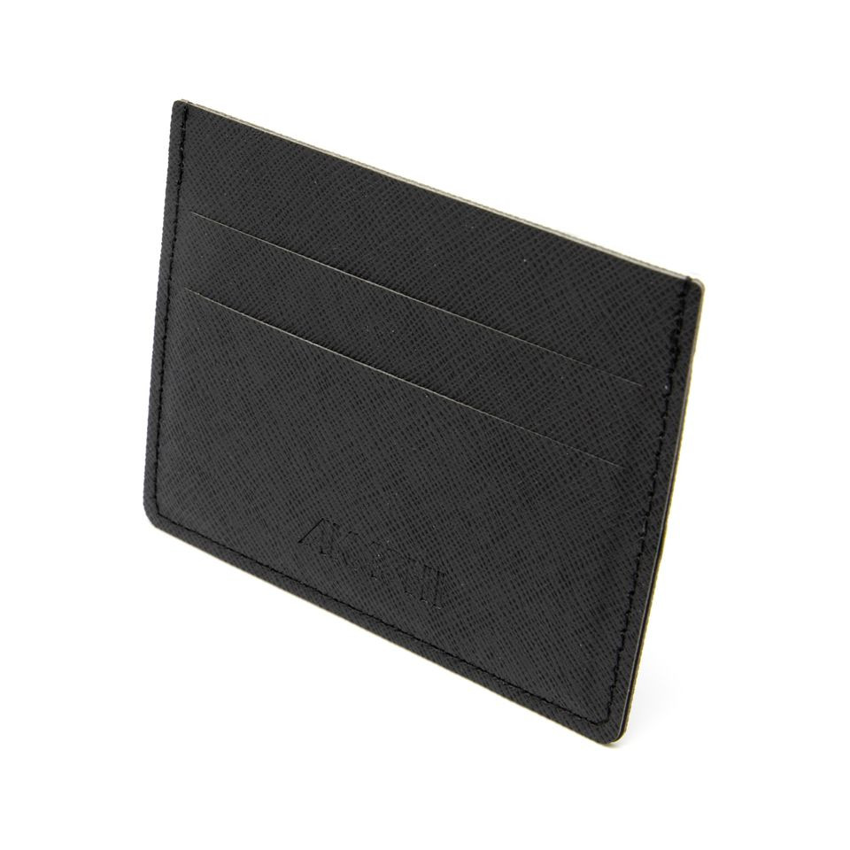 Porte-cartes publicitaire horizontal avec ou sans Anti-RFID en simili-cuir grainé fabriqué en Europe 10,3 x 7,3 x 0,4 cm Akashi
