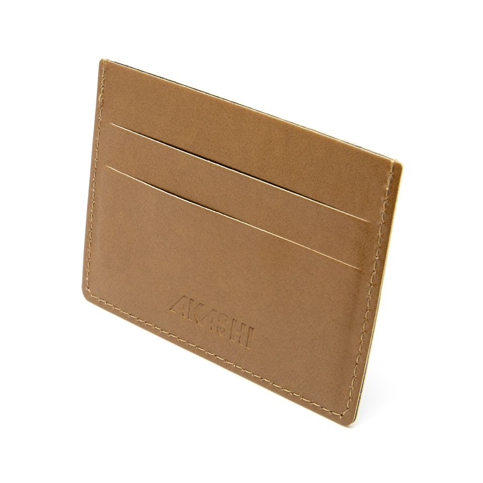 Porte-cartes publicitaire horizontal avec ou sans Anti-RFID cuir recyclé fabriqué en Europe 10,3 x 7,3 x 0,4 cm Akashi