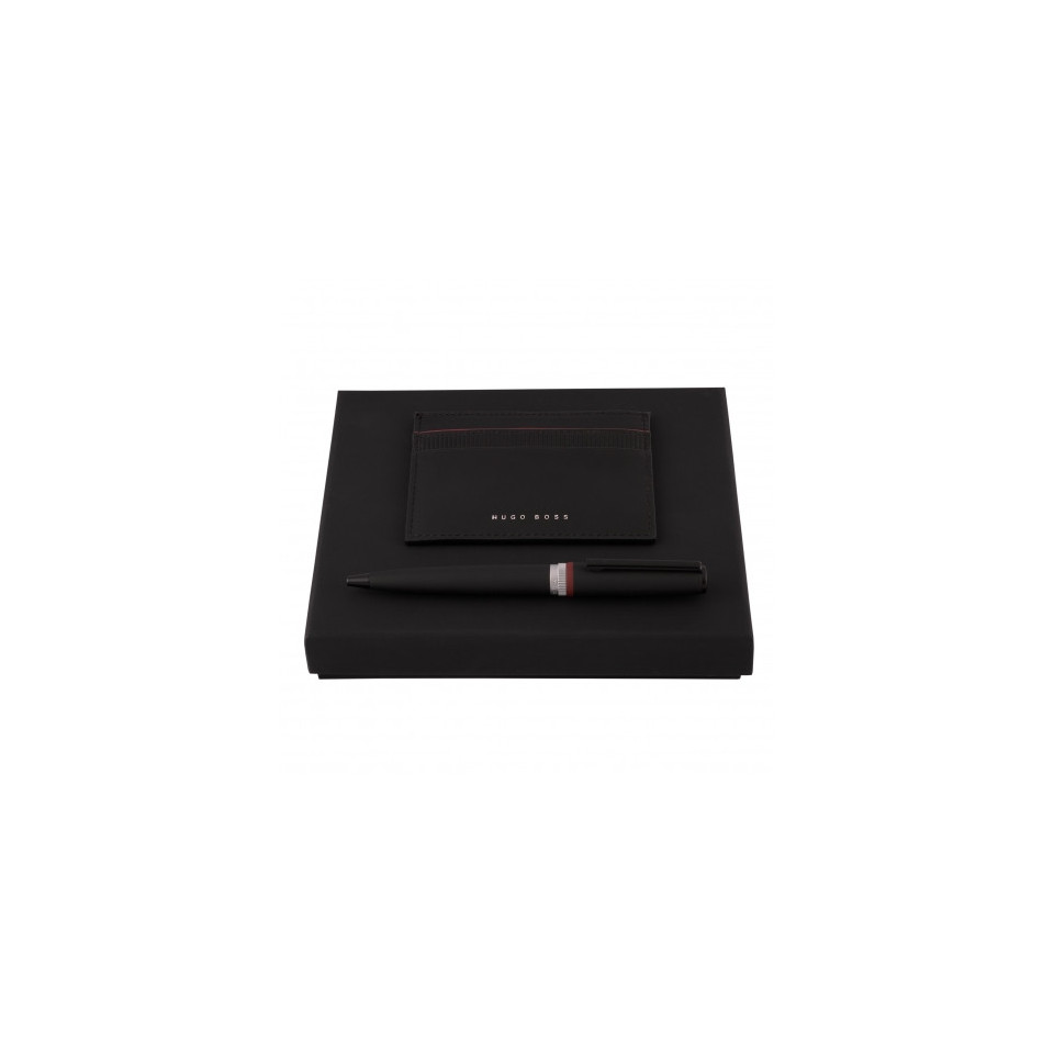 Parure publicitaire Gear stylo bille et porte-cartes