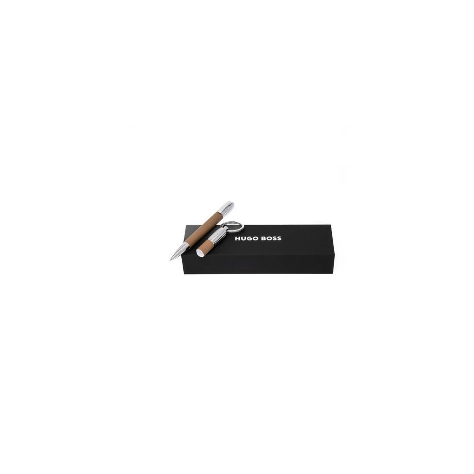 Parure publicitaire Iconic Pebbled (stylo bille & porte-clefs)