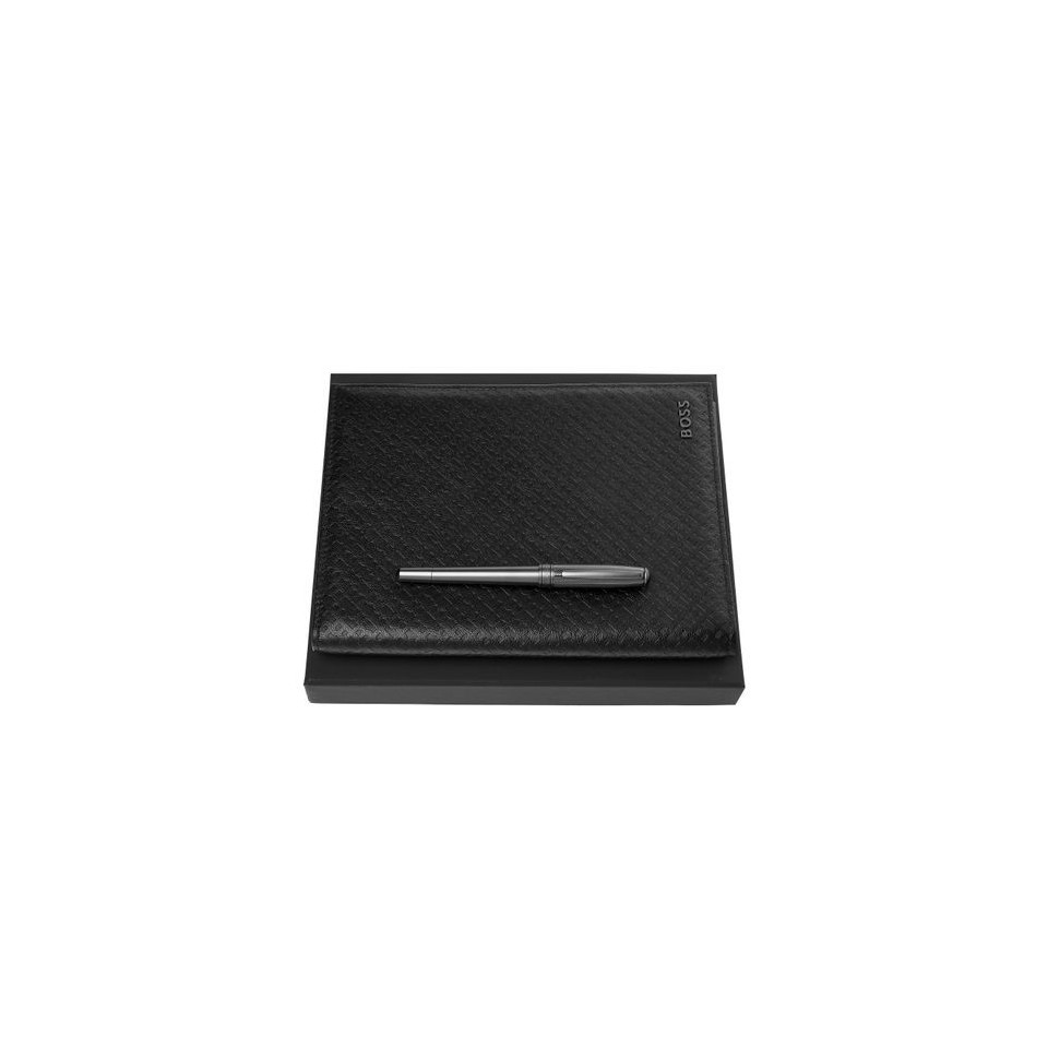 Parure publicitaire HUGO BOSS (stylo roller & écritoire A5) 3