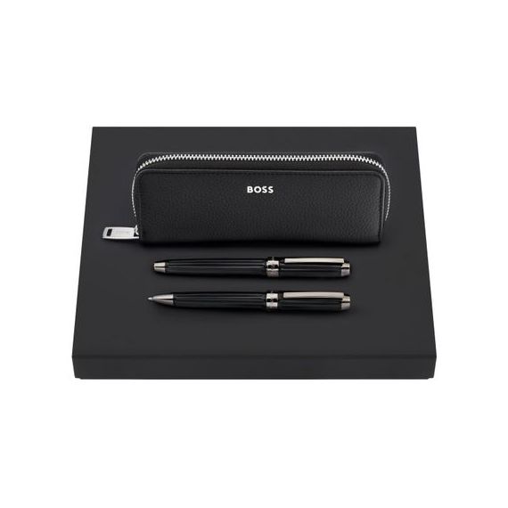 Parure publicitaire HUGO BOSS stylo bille, stylo plume & trousse Parure publicitaire HUGO BOSS stylo bille, stylo plume & trousse