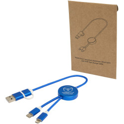 Câble publicitaire 5 en 1 Alasia en aluminium et plastique recyclés de 30 cm pour la synchronisation des données 27 W Câble publicitaire 5 en 1 Alasia en aluminium et plastique recyclés de 30 cm pour la synchronisation des données 27 W
