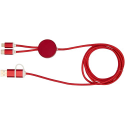 Câble publicitaire 5 en 1 Alasia en aluminium et plastique recyclés de 150 cm pour la synchronisation des données 27 W Câble publicitaire 5 en 1 Alasia en aluminium et plastique recyclés de 150 cm pour la synchronisation des données 27 W