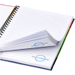 Carnet publicitaire fabriqué en Europe Wire-o A5 avec couverture rigide
