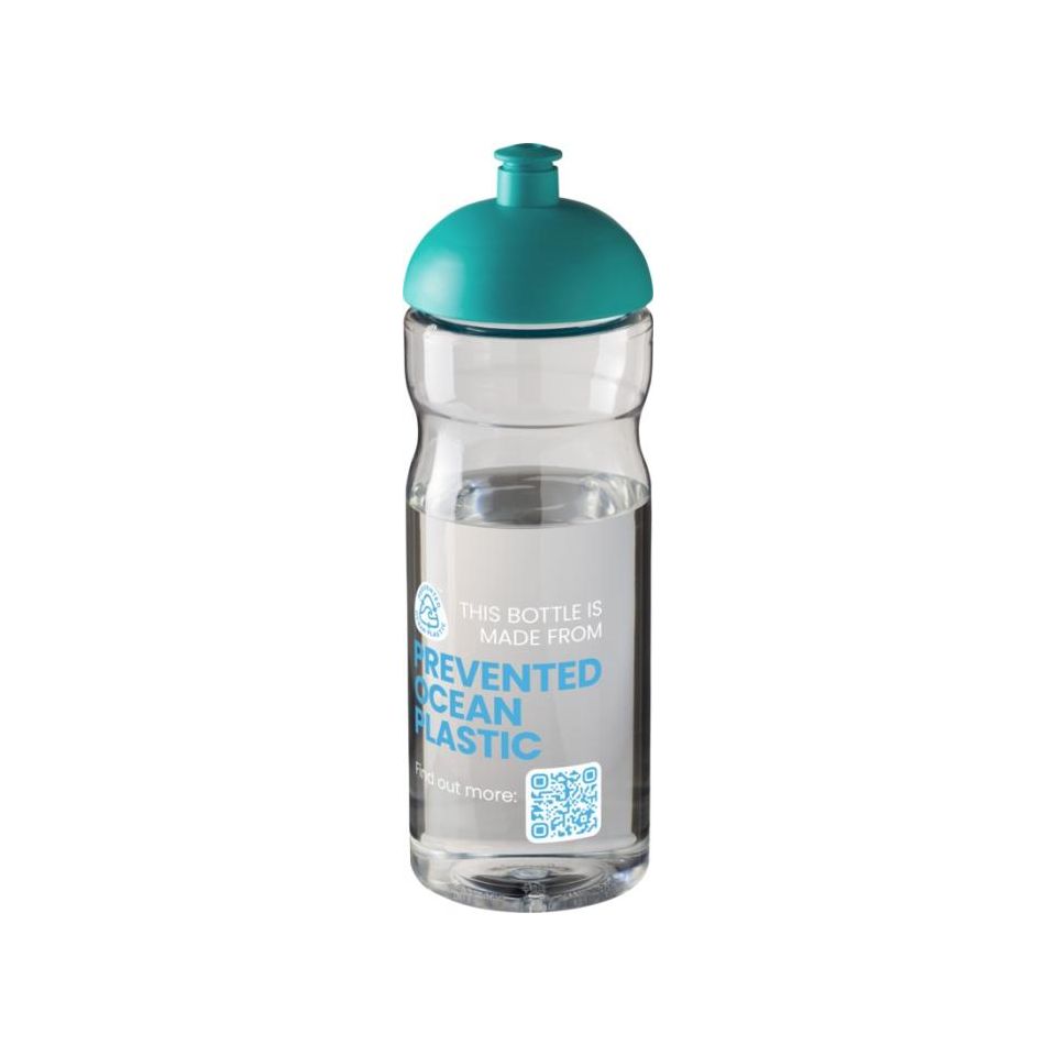 Bouteille publicitaire fabriquée en Europe de sport H2O Active® Eco Base 650 ml avec couvercle dôme