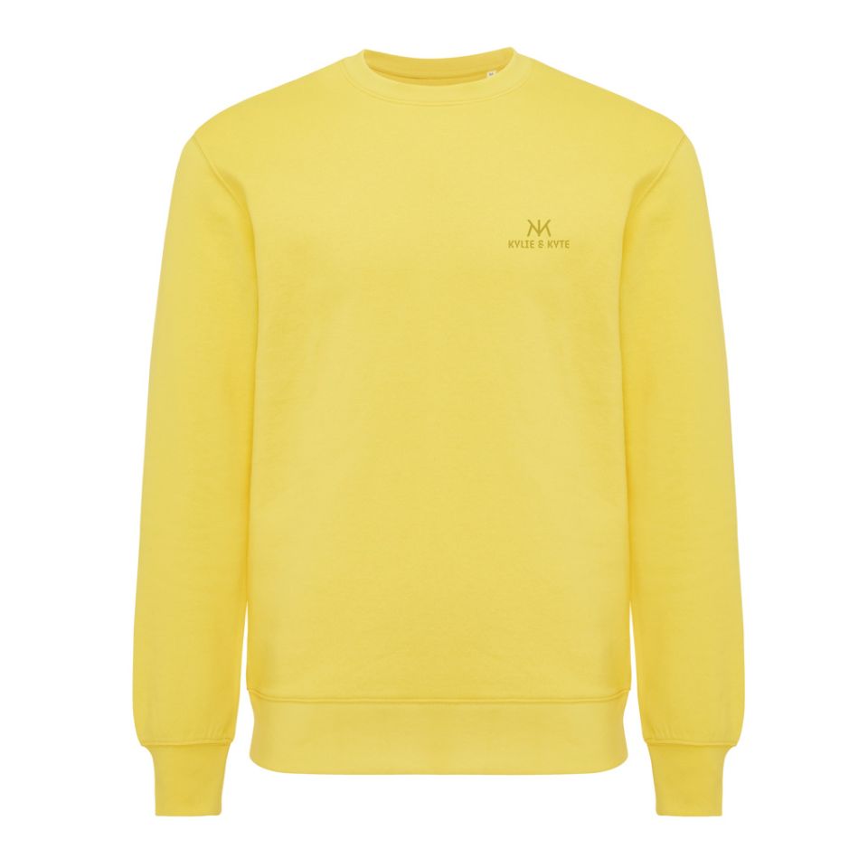 Sweater publicitaire à col rond léger en coton recyclé Iqoniq Etosha 280 g/m²