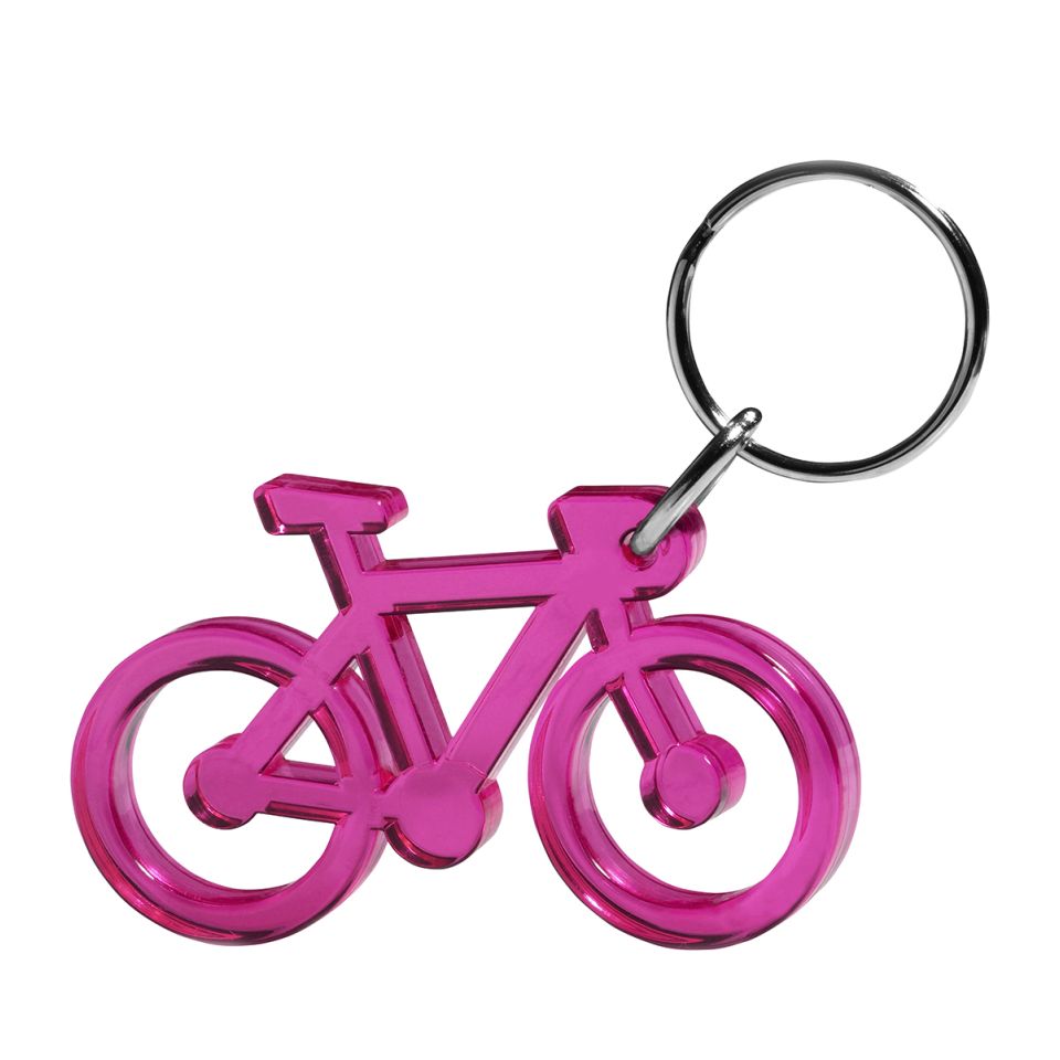 Porte-clé rigide en forme de vélo en acrylique recyclé personnalisé fabriqué en Europe