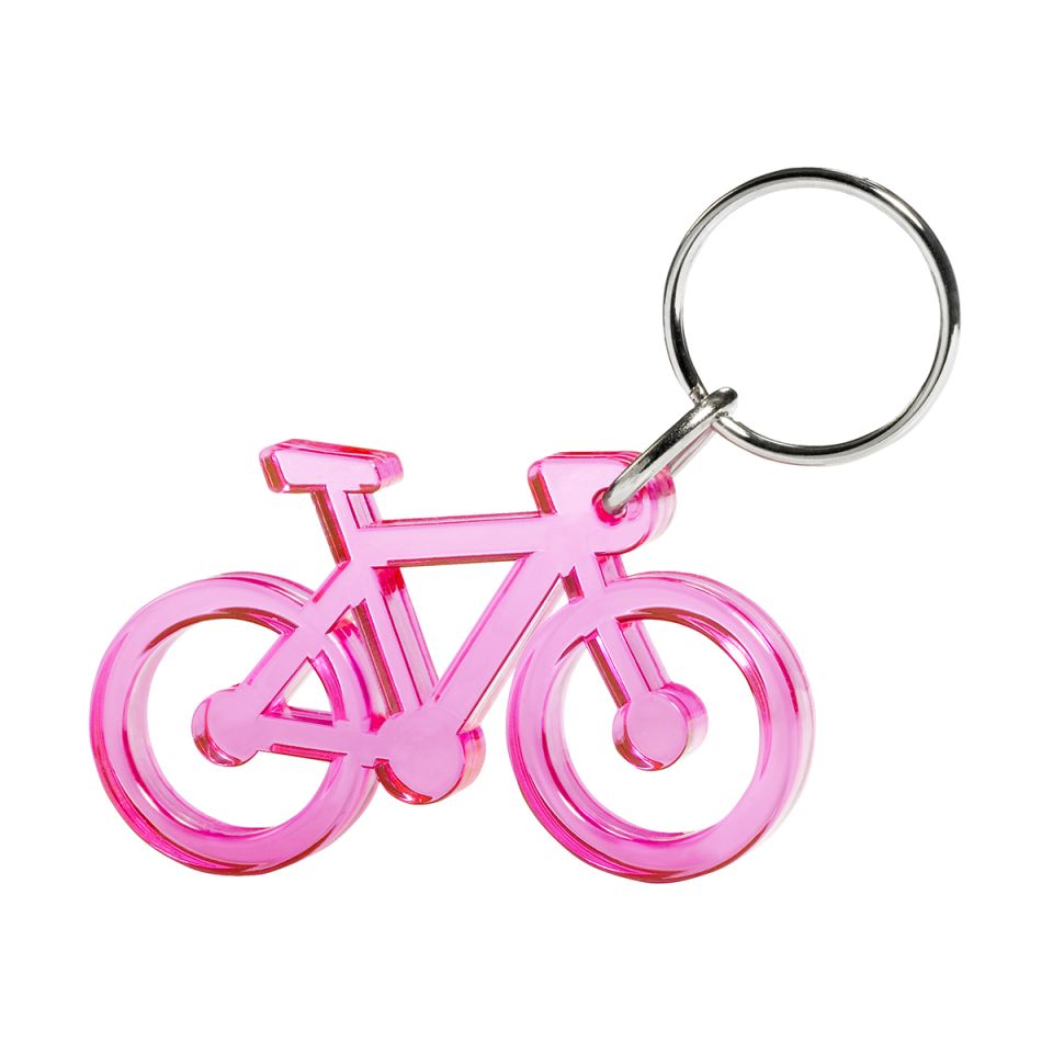 Porte-clé rigide en forme de vélo en acrylique recyclé personnalisé fabriqué en Europe